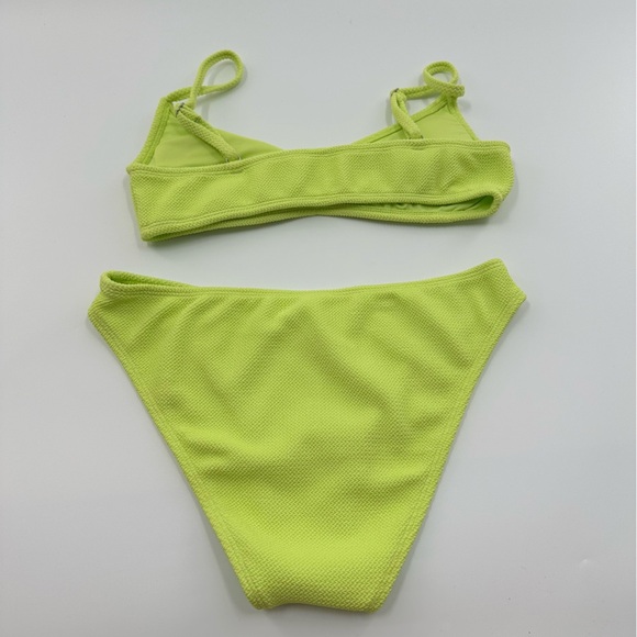 Aeropostale Vibrant Bikini Set Neon Coral & Neon Yellow 2pk - Picture 9 of 11